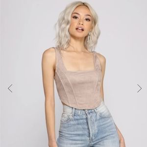 Suede corset top